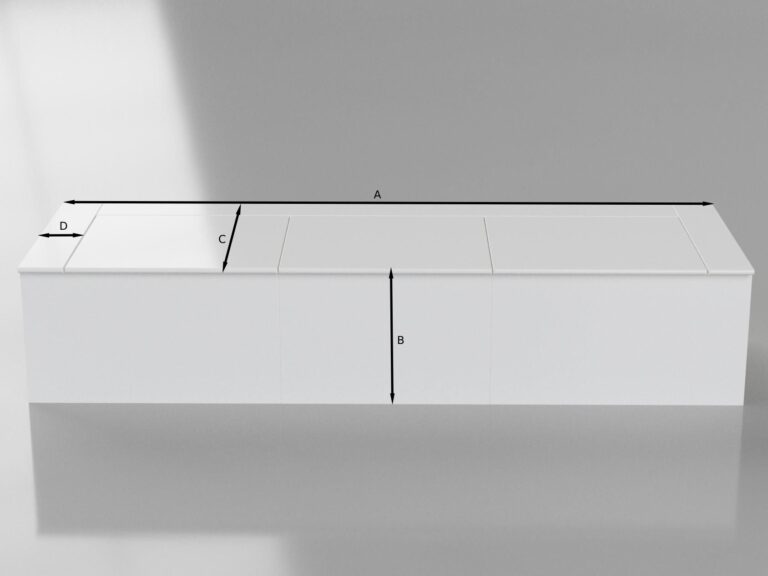 Bench seat dimension render